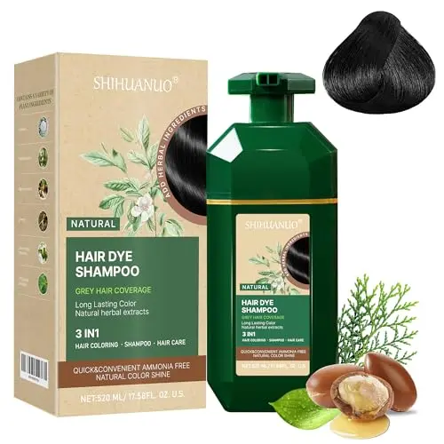 SHIHUANUO Black hair dye shampoo bottle