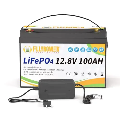 FLLYROWER 12V 100Ah lithium battery with high cycle count