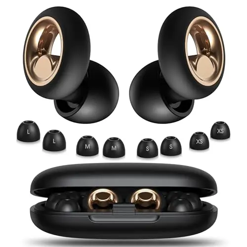 Vosaf black silicone earplugs with carrying case