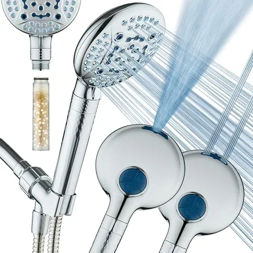 AquaCare 10-mode filtered shower head with dual power wash