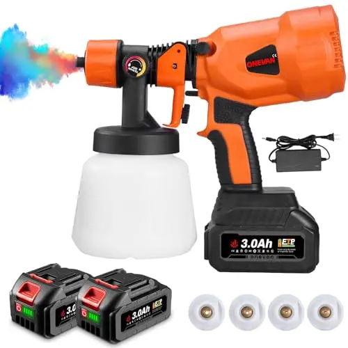 ONEVAN cordless paint sprayer with included batteries