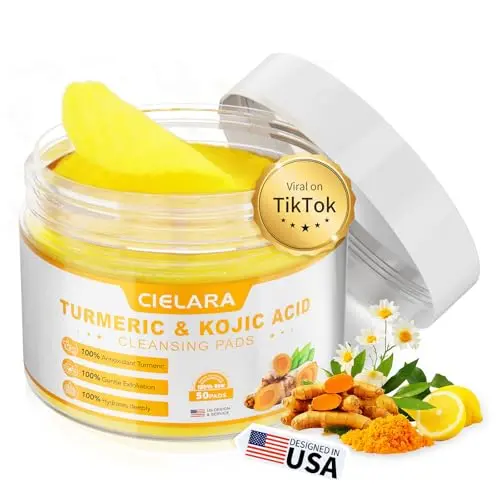 CIELARA Turmeric Kojic Acid Cleansing Pads jar