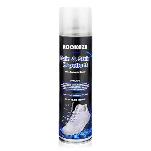 Rookazu shoe protector spray bottle with nanotechnology labeling