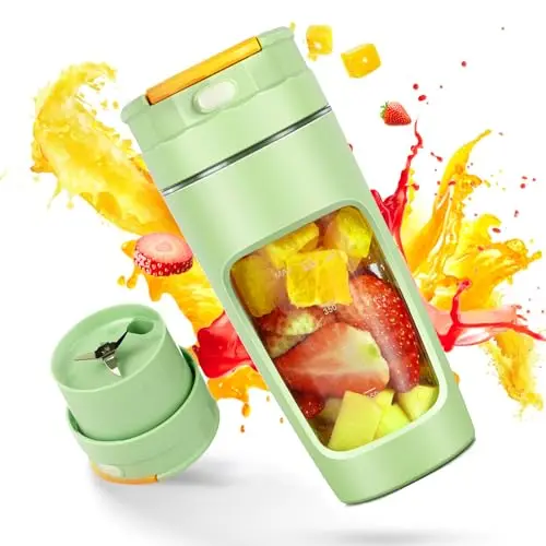 Aojudic portable blender cup in green with multi-blade design
