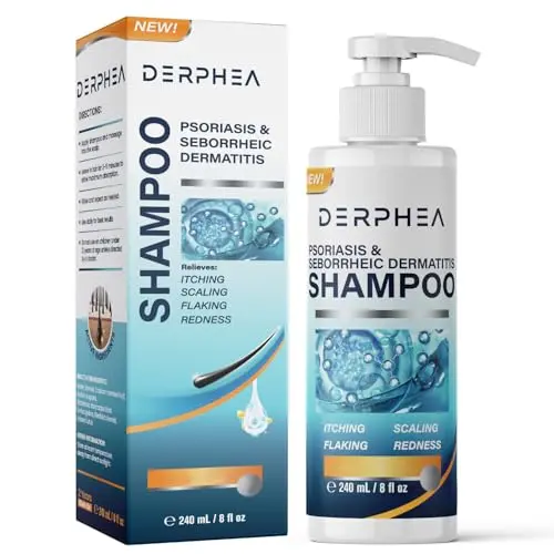DERPHEA Psoriasis Shampoo bottle with aloe vera formula