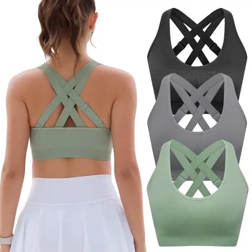 Sports bra multipack with criss-cross back design