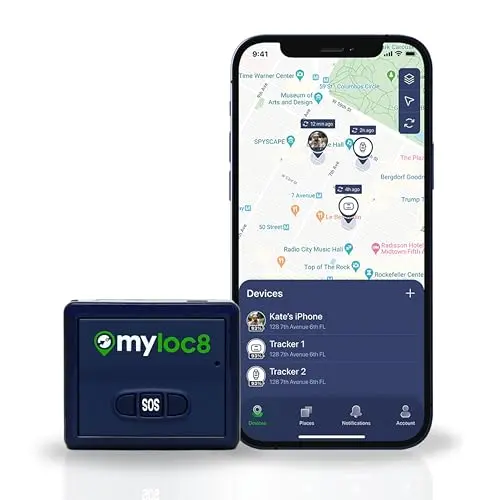 MYLOC8 GPS tracker with magnetic cover and accessories
