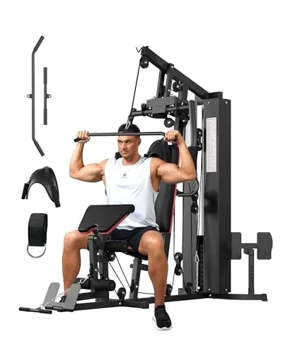 GarveeLife home gym machine with preacher curl pad