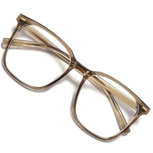 MACJERO oversized square blue light blocking glasses with low color distortion