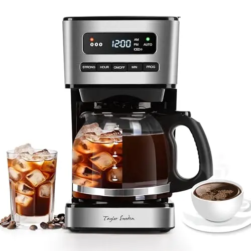 Taylor Swoden black and stainless steel programmable coffee maker with LED display
