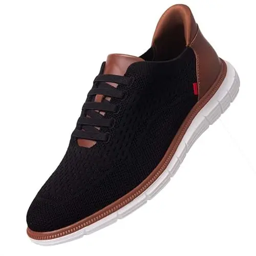 Mens hands-free slip-on casual dress sneakers in black