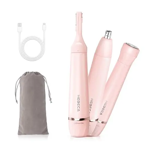 HEBECA pink 3-in-1 facial hair trimmer set