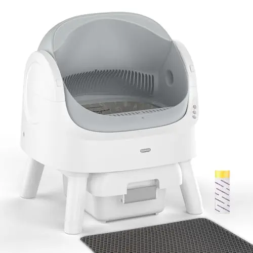 TEWEOA automatic litter box with open-top design
