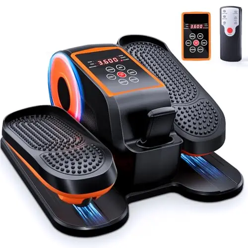 Hoduio under desk elliptical machine with orange color and LCD display