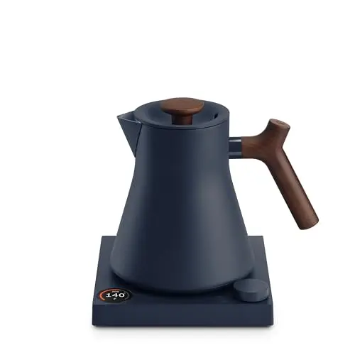 Fellow Corvo EKG Pro electric kettle in stone blue with walnut handle