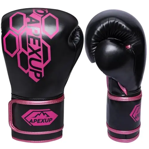APEXUP boxing gloves with thickened padding and widened wrist strap
