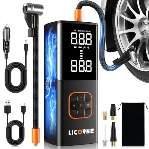 LICORNE portable air compressor with LED display