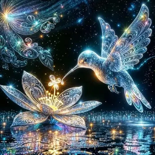 SHICERNHJ diamond painting kit with hummingbird design and round diamonds