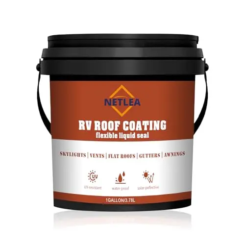 NetLea RV roof coating in white for metal and RV applications