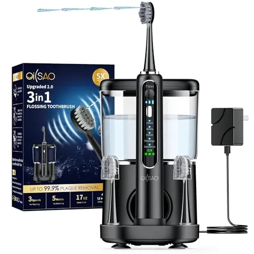 OILSAO electric toothbrush with built-in water flosser for gum health
