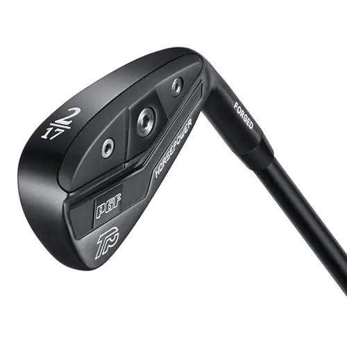 PGF Gold TP forged golf iron in electro black finish with graphite shaft