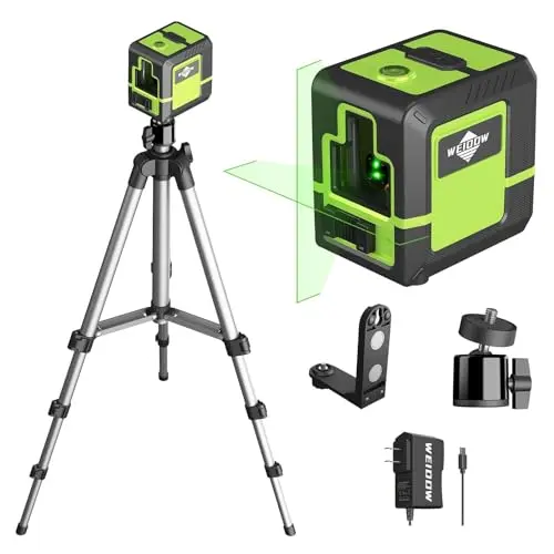 Weiddw green laser level with L-shaped bracket and tripod