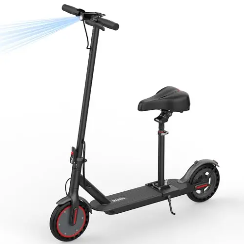 Riuiio electric scooter with detachable seat in folded position