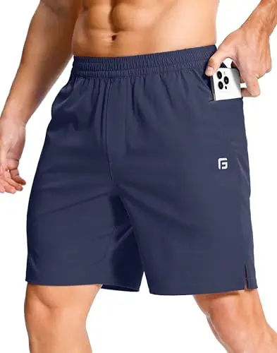 GGJ men's lightweight athletic shorts with multiple pockets