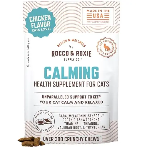 Rocco & Roxie Cat Calming Treats with melatonin