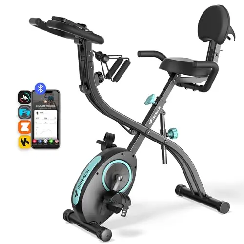 MERACH folding exercise bike with multiple workout modes