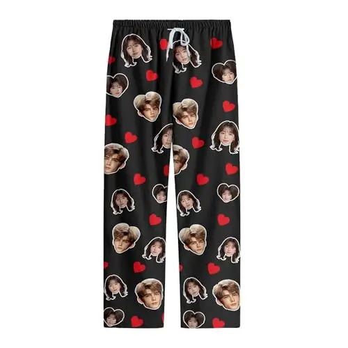 Custom photo matching pajamas for couples with personalization