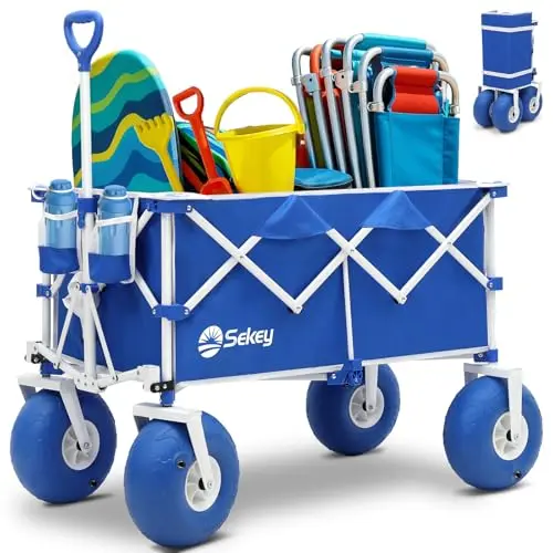 Sekey beach wagon with 9-inch sand-proof wheels