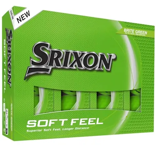 Srixon Softfeel golf balls in brite green color
