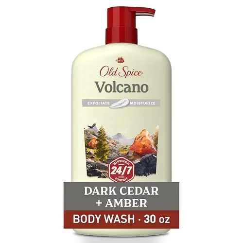 Old Spice Volcano Body Wash with dark cedar and amber scent