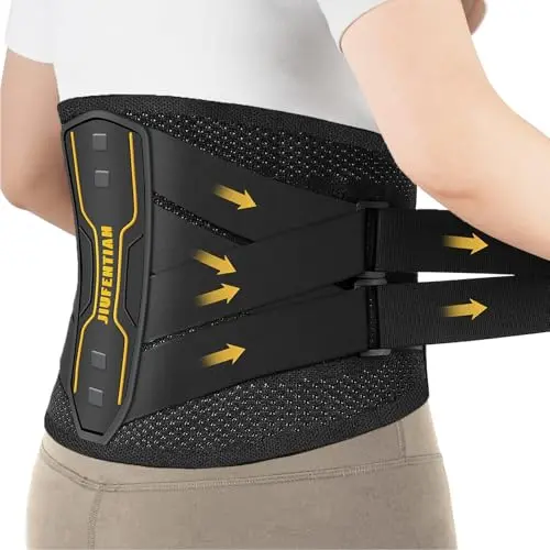 JIUFENTIAN back brace with multiple elastic straps and support panels