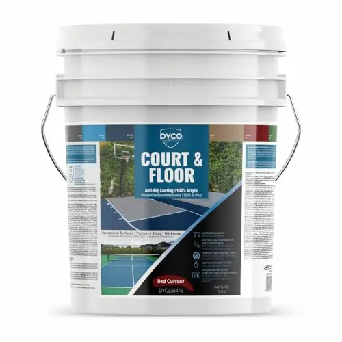 DYCO anti-slip concrete floor paint in red currant color