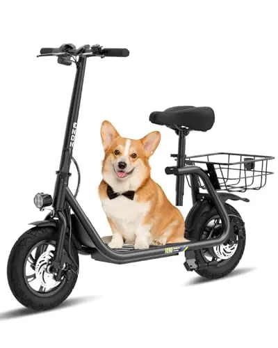 ZDZA ZD06 electric scooter with seat and cargo basket