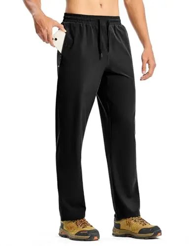 TBMPOY men's lightweight athletic pants with ankle drawcord and zipper pockets