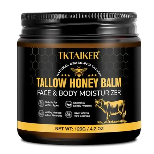 TKTALKER beef tallow and honey balm container