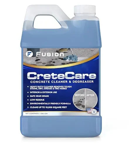 Fusion CreteCare concrete cleaner and oil stain remover bottle