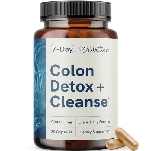 7 Day Colon Cleanse and Detox capsules for bloating relief and constipation