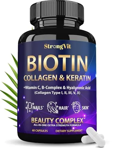StrongVit Biotin with Hyaluronic Acid supplement capsules