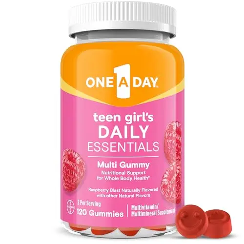 One A Day Teen Girl multivitamin gummies with raspberry flavor