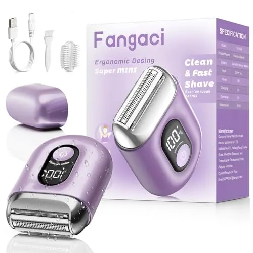 Fangaci cordless electric shaver for women with LED display and 3D floating heads