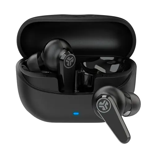 JLab Go Pods ANC true wireless earbuds in black charging case