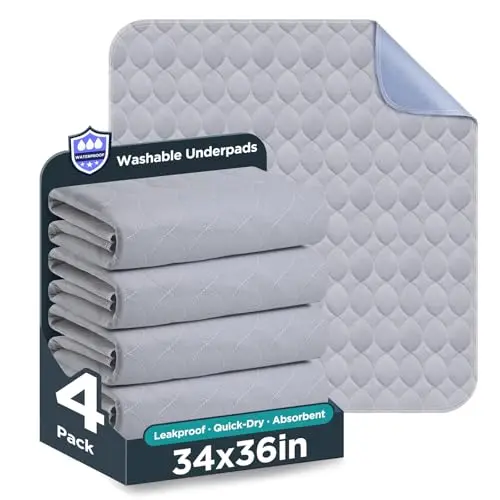 Brosive washable bed pads in gray color