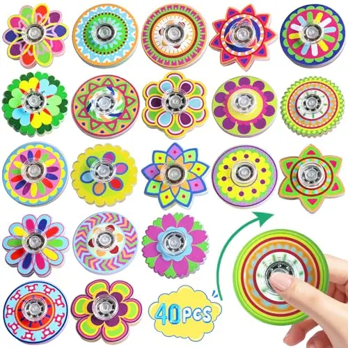YAIUERL 40-piece fidget toys showing colorful mini spinners with various patterns