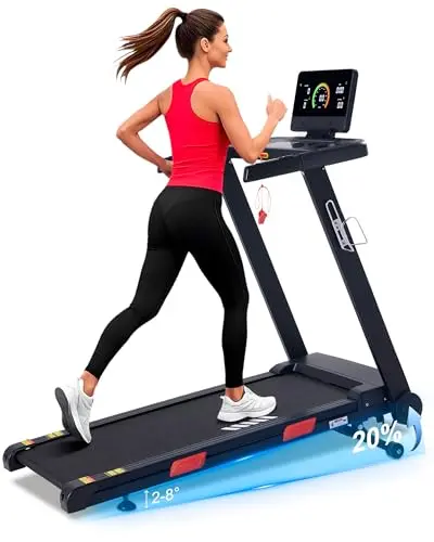 ATEEDGE Auto Incline Treadmill with wide running belt and LCD display