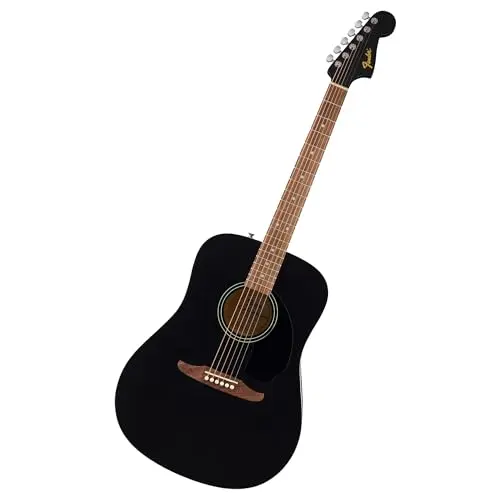 Fender California Debut Redondo black acoustic guitar with modern headstock