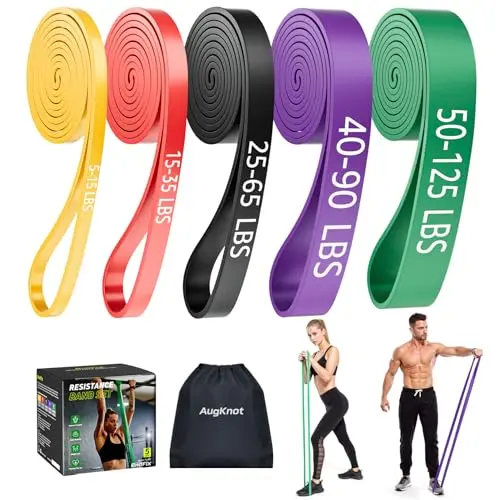 AugKnot silicone resistance bands set with multiple colors and resistance levels